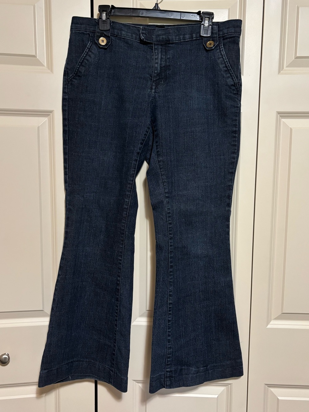 Mix It Deep Indigo Wide-Leg Jeans with Button Waist Detail